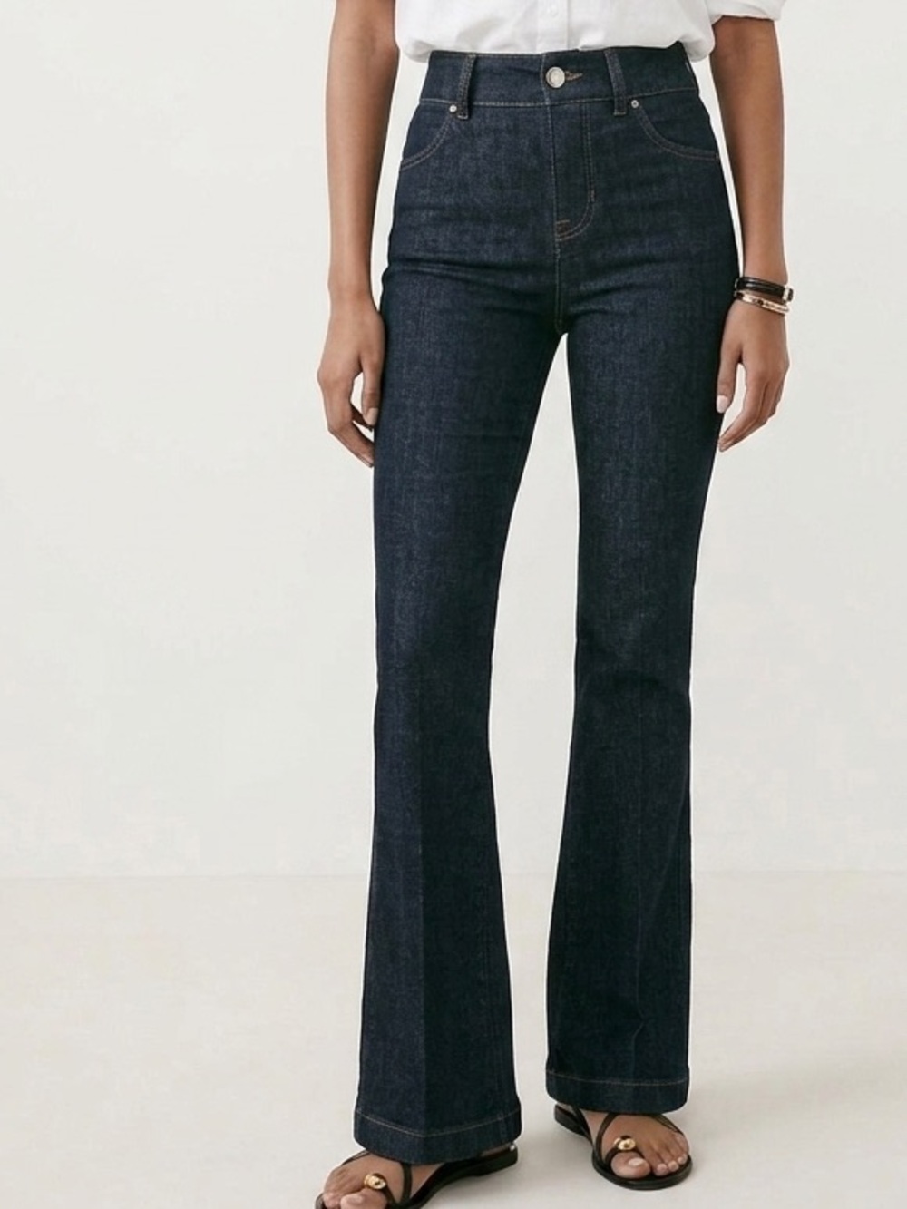 SPANX Dark Blue High-Rise Flare Jeans (NWT)
